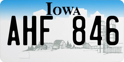 IA license plate AHF846