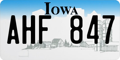 IA license plate AHF847