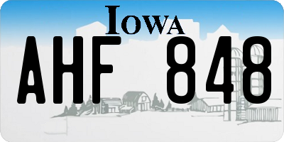IA license plate AHF848
