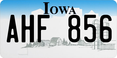 IA license plate AHF856