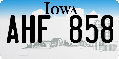 IA license plate AHF858