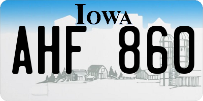 IA license plate AHF860
