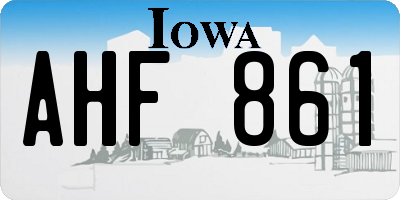 IA license plate AHF861