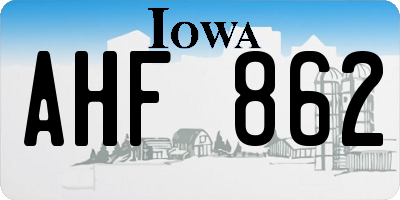 IA license plate AHF862