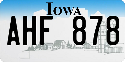 IA license plate AHF878