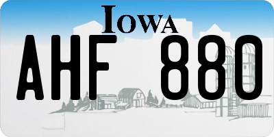 IA license plate AHF880