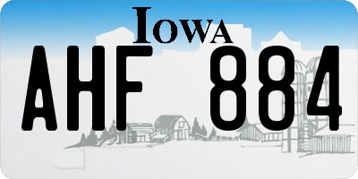 IA license plate AHF884