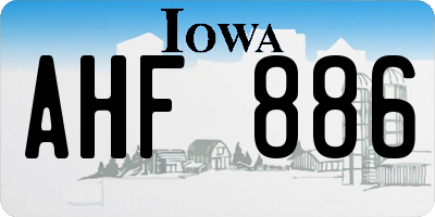 IA license plate AHF886