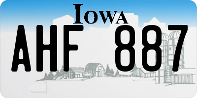 IA license plate AHF887