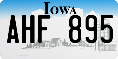 IA license plate AHF895