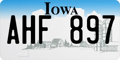 IA license plate AHF897