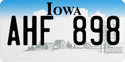 IA license plate AHF898