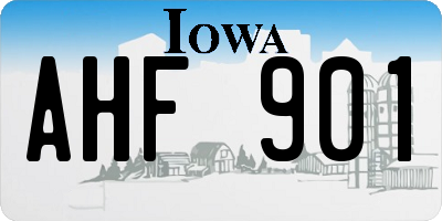 IA license plate AHF901
