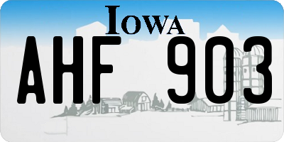 IA license plate AHF903