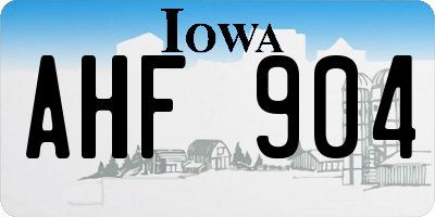 IA license plate AHF904