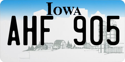 IA license plate AHF905