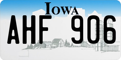 IA license plate AHF906
