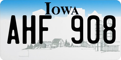 IA license plate AHF908