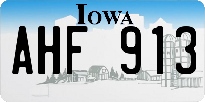 IA license plate AHF913
