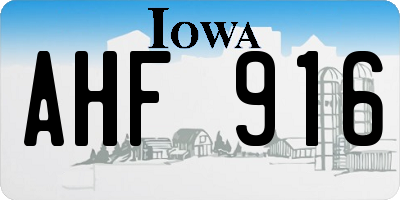 IA license plate AHF916