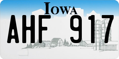 IA license plate AHF917