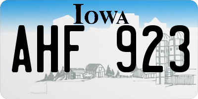 IA license plate AHF923