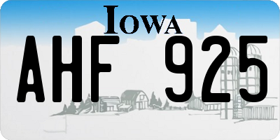 IA license plate AHF925