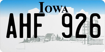 IA license plate AHF926