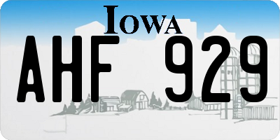IA license plate AHF929