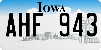 IA license plate AHF943