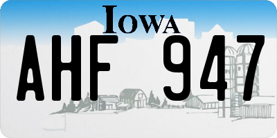 IA license plate AHF947