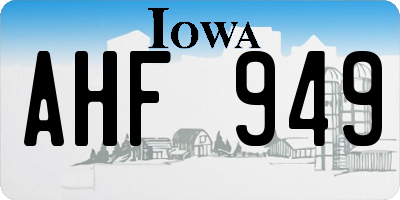 IA license plate AHF949