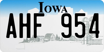 IA license plate AHF954