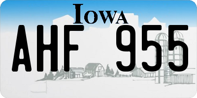 IA license plate AHF955