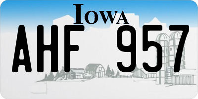 IA license plate AHF957