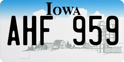 IA license plate AHF959