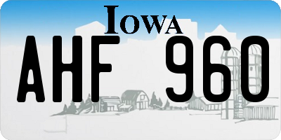 IA license plate AHF960