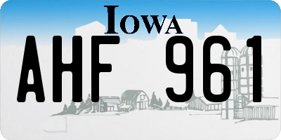 IA license plate AHF961