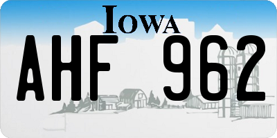 IA license plate AHF962