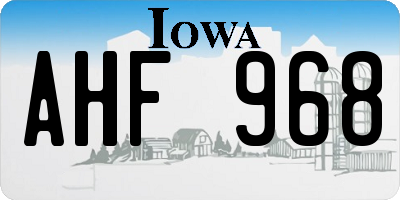 IA license plate AHF968