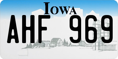 IA license plate AHF969