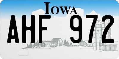 IA license plate AHF972