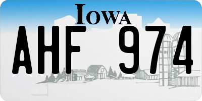 IA license plate AHF974