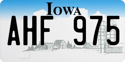 IA license plate AHF975