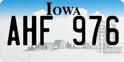 IA license plate AHF976
