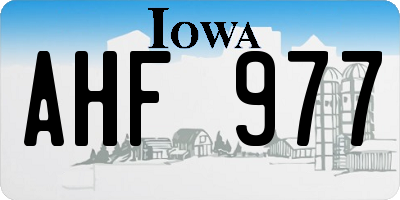IA license plate AHF977