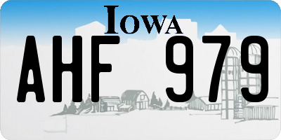 IA license plate AHF979