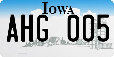 IA license plate AHG005