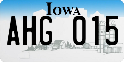 IA license plate AHG015