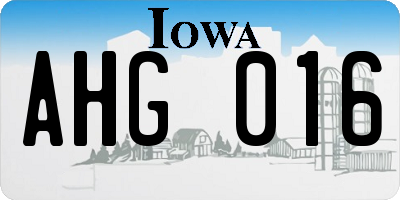 IA license plate AHG016